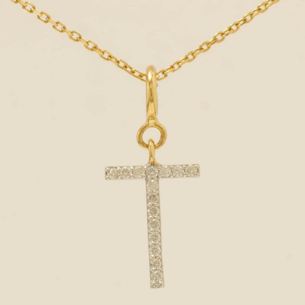 Personalized Initial Diamond Charm, 14k Solid Gold, Natural Diamonds, Layering Pendant, Minimal Necklace, Certified Jewelry