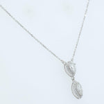 Load image into Gallery viewer, Pear Marquise Diamond Drop Necklace, 14k Solid Gold, Natural Diamonds, Double Halo Pendant, Minimalistic Layering Chain, Certified Jewerlry
