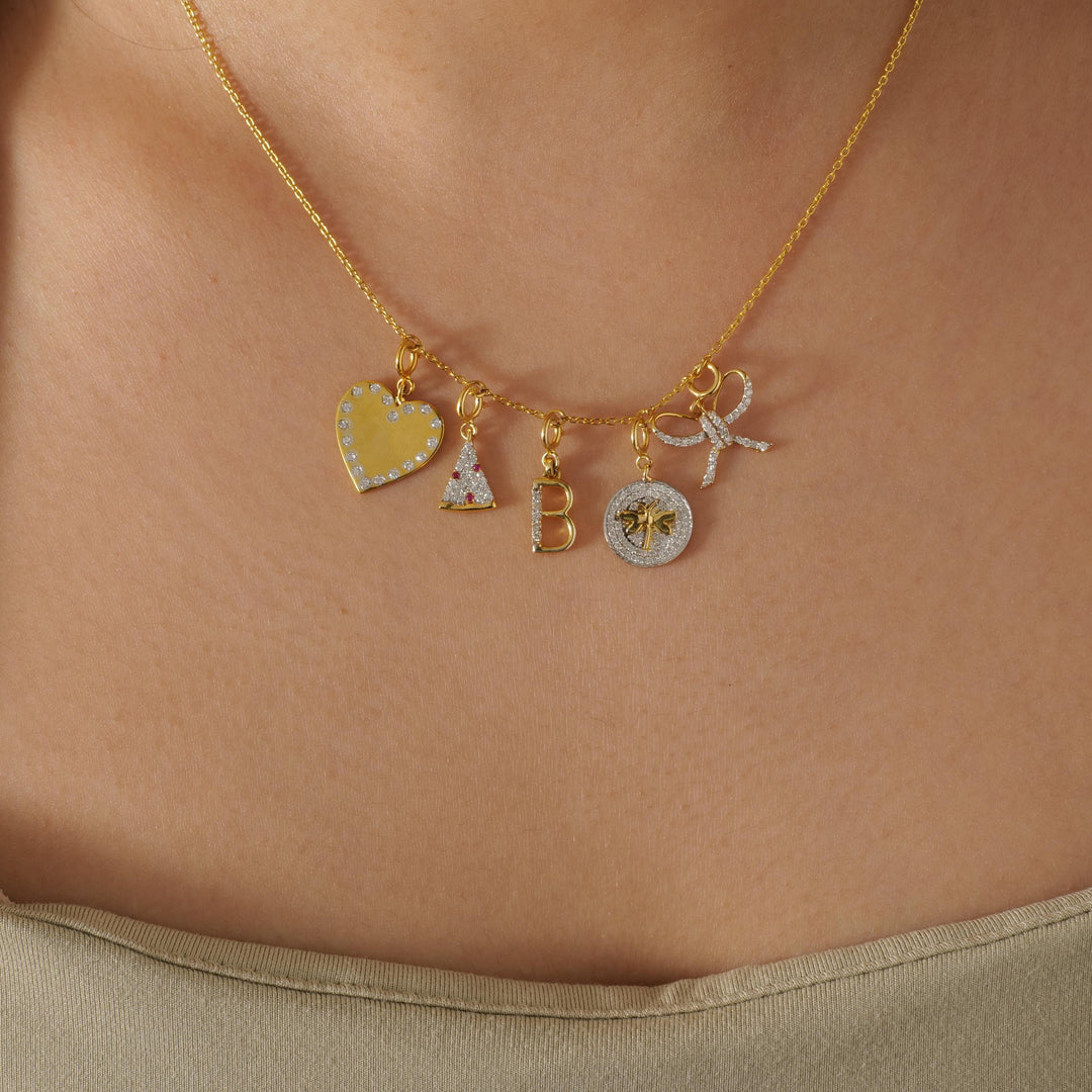 Dragonfly Diamond Charm, 14k Solid Gold, Natural Diamonds, Layering Insect Pendant, Dual Tone Necklace, Ready To Ship, Certified Jewelry