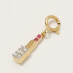 Load image into Gallery viewer, Ruby Lipstick Diamond Charm, 14k Solid Gold, Natural Diamonds, Layering Pendant, Gemstone  Necklace, Ready To Ship, Certified Jewelry
