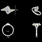 Load image into Gallery viewer, Marquise Halo Natural Diamond Bypass Ring: 14k Solid Gold Engagement Statement Band Jewellery,  Certified Jewelry
