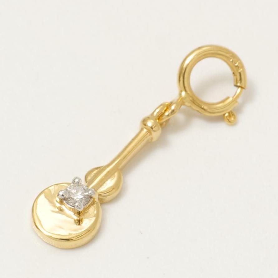 Guitar Diamond Charm, 14k Solid Gold, Natural Diamond, Layering Musical Pendant, Instrumental Necklace, Ready To Ship, Certified Jewelry