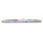 Load image into Gallery viewer, Rainbow Natural Diamond Tennis Bracelet: 14k Solid Gold Natural Sapphire Gemstone Jewelry, Certified Jewelry

