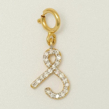 14k Gold Initial Diamond Charm Pendant: Personalized Letter Necklace