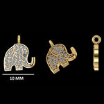 Load image into Gallery viewer, 14k Gold Diamond Elephant Charm Pendant - Natural Diamond Animal Necklace

