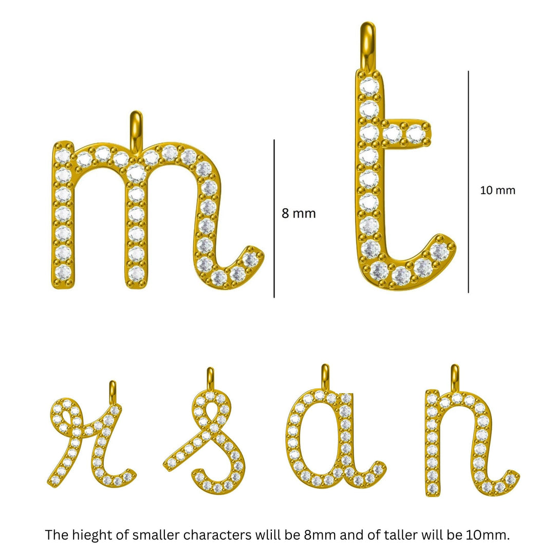 14k Gold Initial Diamond Charm Pendant: Personalized Letter Necklace