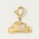 Load image into Gallery viewer, 14k Solid Gold Cloud Diamond Charm Pendant: Minimalist Sky Necklace
