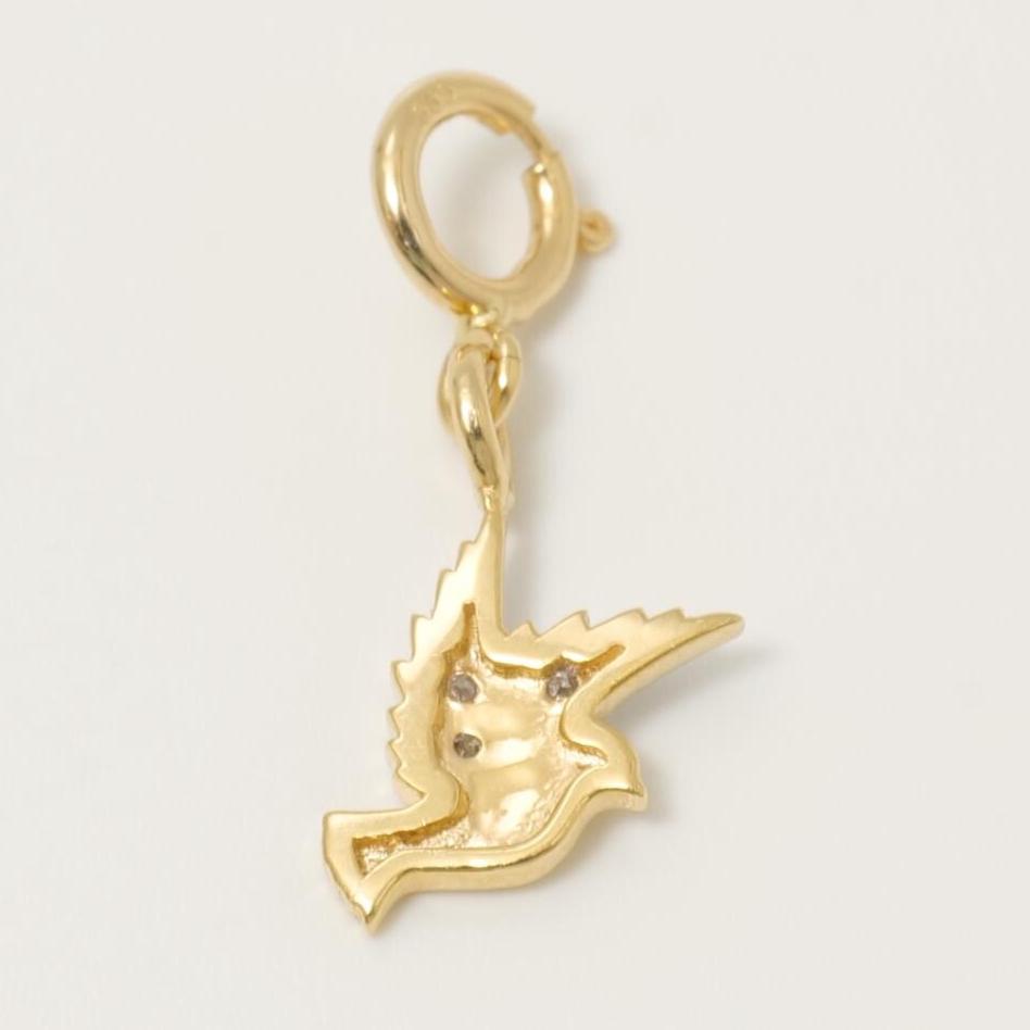 14k Gold Diamond Bird Charm Pendant: Minimalist Layering Necklace