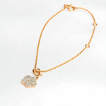 Load image into Gallery viewer, 14k Solid Gold Diamond Flower Charm Pendant: Two-Tone Minimalist Necklace
