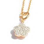 Load image into Gallery viewer, 14k Solid Gold Diamond Flower Charm Pendant: Two-Tone Minimalist Necklace
