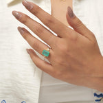 Load image into Gallery viewer, Emerald Cut Diamond Ring, 14k Solid Gold, Natural Diamonds, Gemstone Statement Ring, Birthstone Everyday Ring, Certified Jewelry
