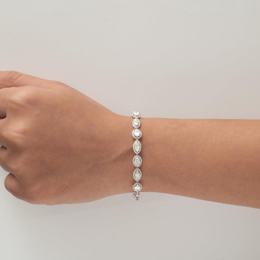 Solitaire Tennis Cuff Diamond Bracelet, 14k Solid Gold, Natural Diamonds, Statement Wedding Bracelet, Stacking Bracelet, Certified Jewelry