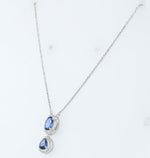 Load image into Gallery viewer, Oval Natural Blue Sapphire Halo Diamond Necklace: 14k Solid Gold Gemstone Stacking Minimalist Pendant, Certified Jewelry
