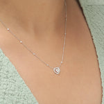 Load image into Gallery viewer, Heart Halo Diamond Necklace, 14k Solid Gold, Natural Diamonds, Statement Love Necklace, Minimalistic Layering Necklace, Certified Jewelry
