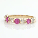 Load image into Gallery viewer, Ruby Diamond Eternity Band: 14k Solid Gold Stackable Ring
