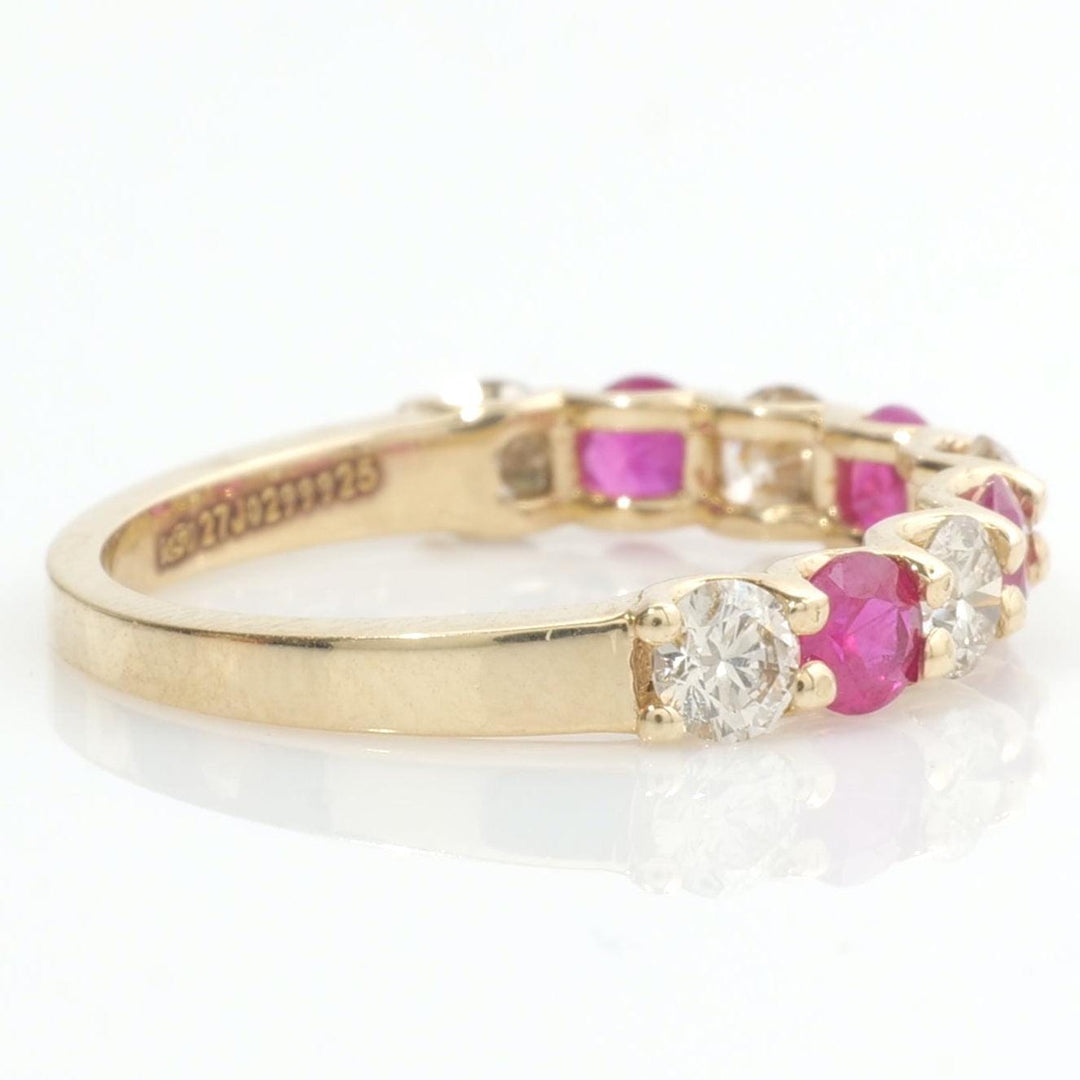 Ruby Diamond Eternity Band: 14k Solid Gold Stackable Ring