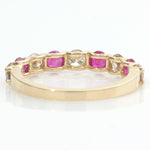 Load image into Gallery viewer, Ruby Diamond Eternity Band: 14k Solid Gold Stackable Ring
