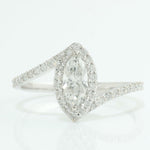 Load image into Gallery viewer, Marquise Halo Natural Diamond Bypass Ring: 14k Solid Gold Engagement Statement Band Jewellery,  Certified Jewelry
