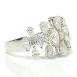 Load image into Gallery viewer, Cluster Floral Fancy Diamond Ring, 14k Solid Gold, Natural Diamonds, Marquise Pear Cut Design, Cocktail Statement Ring, Certified Jewelry
