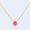 Load image into Gallery viewer, Pear Ruby Halo Diamond Necklace, 14k Solid Gold, Natural Diamonds, Minimalistic Layering Necklace, Everyday Pendant, Certified Jewelry
