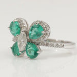 Load image into Gallery viewer, Butterfly Emerald Diamond Ring: 14k Gold Gemstone Statement Jewelry
