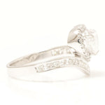 Load image into Gallery viewer, Heart Diamond Halo Ring: 14k Gold Chevron Band Engagement Jewelry
