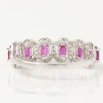 Load image into Gallery viewer, 14k Gold Ruby and Diamond Halo Ring - Eternity Band
