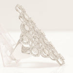 Load image into Gallery viewer, 14k Solid Gold Marquise Natural Diamond Lattice Ring: Wide Halo Cocktail Jewellery, Certified Jewelry
