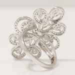 Load image into Gallery viewer, Floral Pear Halo Natural Diamond Ring: 14k Solid Gold Statement Cocktail Jewellery, Certified Jewelry
