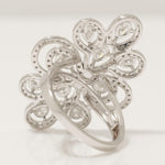 Load image into Gallery viewer, Floral Pear Halo Natural Diamond Ring: 14k Solid Gold Statement Cocktail Jewellery, Certified Jewelry
