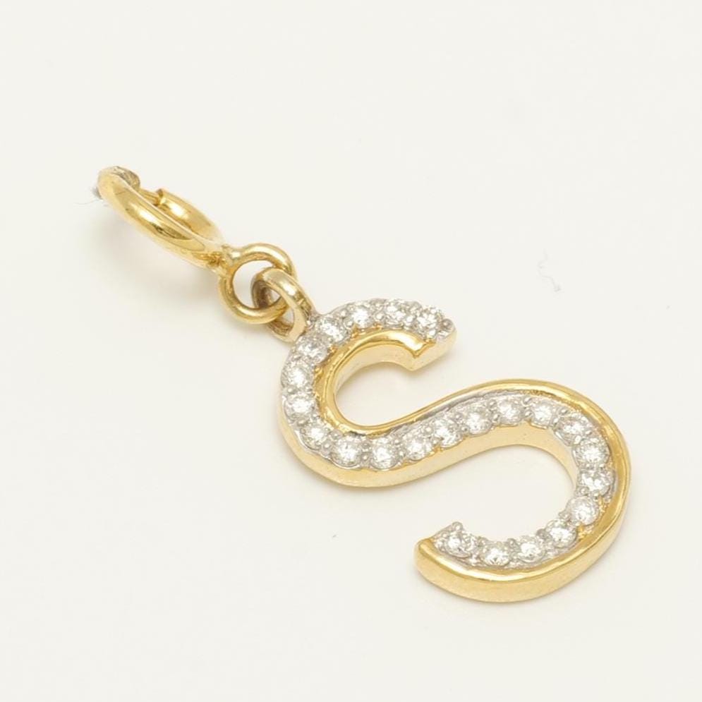 Alphabet Initial Diamond Charm, 14k Solid Gold, Natural Diamond, Everyday Staking Pendant, Letter Necklace, Ready To Ship, Certified Jewelry