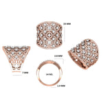 Load image into Gallery viewer, 14k Solid Gold Filigree Natural Diamond Ring: Wide Band Cocktail Ring, Certified Jewelry
