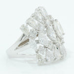 Load image into Gallery viewer, 14k Solid Gold Wide Natural Diamond Ring: Marquise &amp; Pear Cocktail Jewelry, Certified Jewelry
