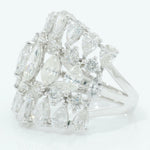 Load image into Gallery viewer, 14k Solid Gold Wide Natural Diamond Ring: Marquise &amp; Pear Cocktail Jewelry, Certified Jewelry
