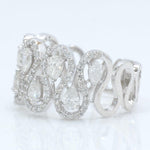 Load image into Gallery viewer, 14k Gold Pear Halo Diamond Eternity Band Ring - Statement Stacking Ring
