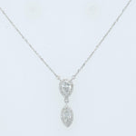 Load image into Gallery viewer, Pear Marquise Diamond Drop Necklace, 14k Solid Gold, Natural Diamonds, Double Halo Pendant, Minimalistic Layering Chain, Certified Jewerlry
