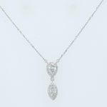 Load image into Gallery viewer, Pear Marquise Diamond Drop Necklace, 14k Solid Gold, Natural Diamonds, Double Halo Pendant, Minimalistic Layering Chain, Certified Jewerlry
