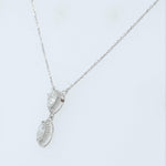 Load image into Gallery viewer, Pear Marquise Diamond Drop Necklace, 14k Solid Gold, Natural Diamonds, Double Halo Pendant, Minimalistic Layering Chain, Certified Jewerlry
