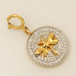 Load image into Gallery viewer, Dragonfly Diamond Charm, 14k Solid Gold, Natural Diamonds, Layering Insect Pendant, Dual Tone Necklace, Ready To Ship, Certified Jewelry
