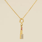 Load image into Gallery viewer, Ruby Lipstick Diamond Charm, 14k Solid Gold, Natural Diamonds, Layering Pendant, Gemstone  Necklace, Ready To Ship, Certified Jewelry
