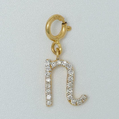 14k Gold Initial Diamond Charm Pendant: Personalized Letter Necklace