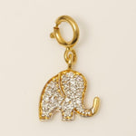 Load image into Gallery viewer, 14k Gold Diamond Elephant Charm Pendant - Natural Diamond Animal Necklace
