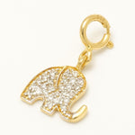 Load image into Gallery viewer, 14k Gold Diamond Elephant Charm Pendant - Natural Diamond Animal Necklace
