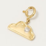 Load image into Gallery viewer, 14k Solid Gold Cloud Diamond Charm Pendant: Minimalist Sky Necklace
