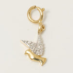 Load image into Gallery viewer, 14k Gold Diamond Bird Charm Pendant: Minimalist Layering Necklace
