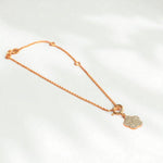 Load image into Gallery viewer, 14k Solid Gold Diamond Flower Charm Pendant: Two-Tone Minimalist Necklace
