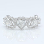 Load image into Gallery viewer, 14k Solid Gold Heart Diamond Halo Eternity Band Ring: Certified Wedding Jewelry
