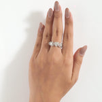 Load image into Gallery viewer, 14k Solid Gold Heart Diamond Halo Eternity Band Ring: Certified Wedding Jewelry
