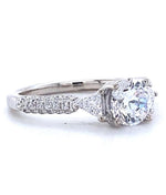 Load image into Gallery viewer, IGI Certified Round Solitaire Lab grown diamond ring: 14K Solid Gold Trillion Engagement Ring, Wedding Ring
