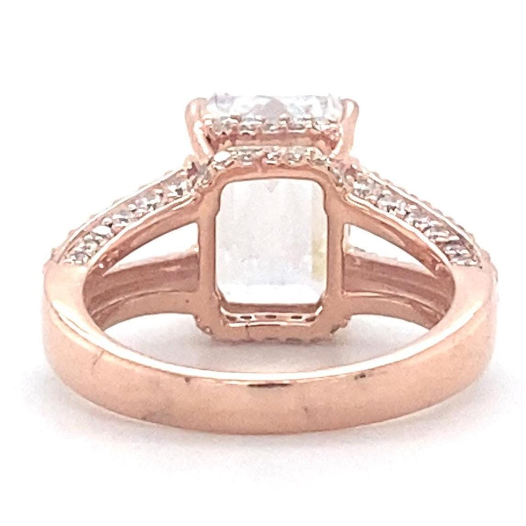 IGI Certified Lab Grown Emerald Cut Diamond Ring: 14k Solid Gold Solitaire Engagement Ring